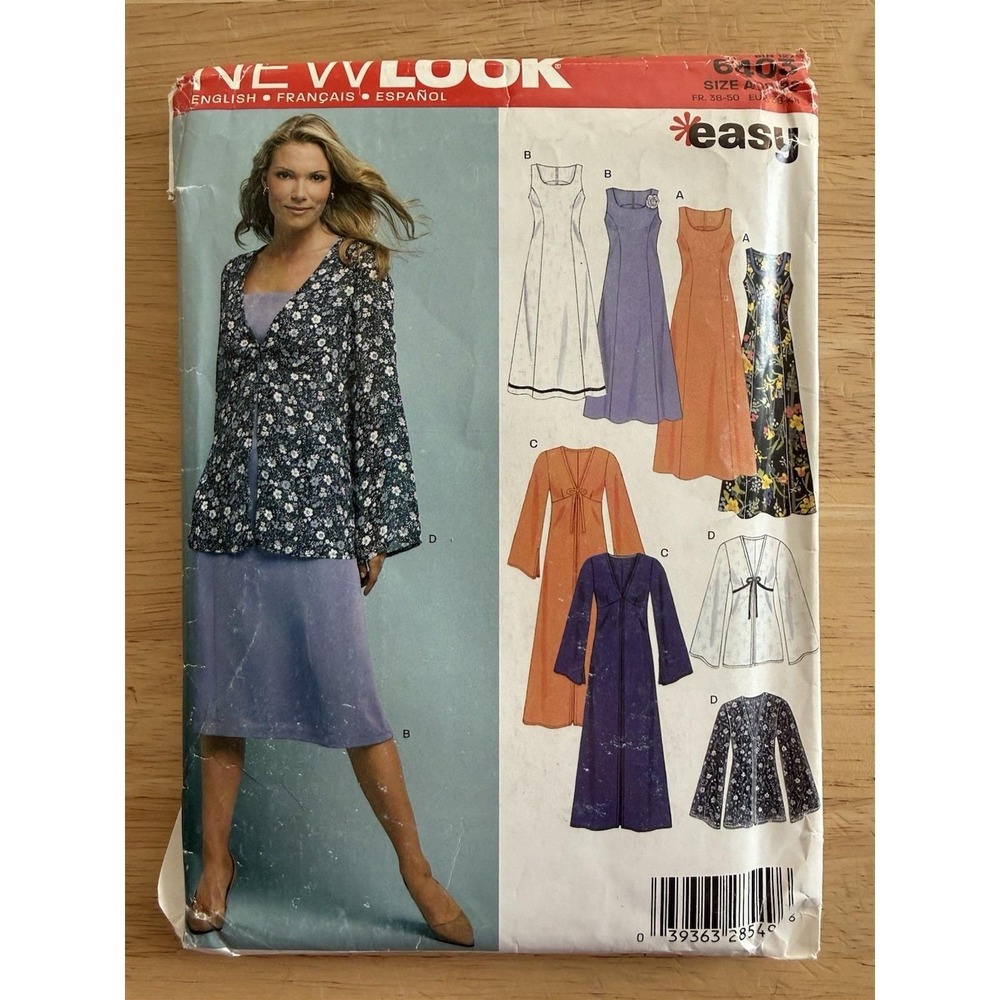 New Look Pattern 6403 Dress & Tunic size 10-22 Uncut FF